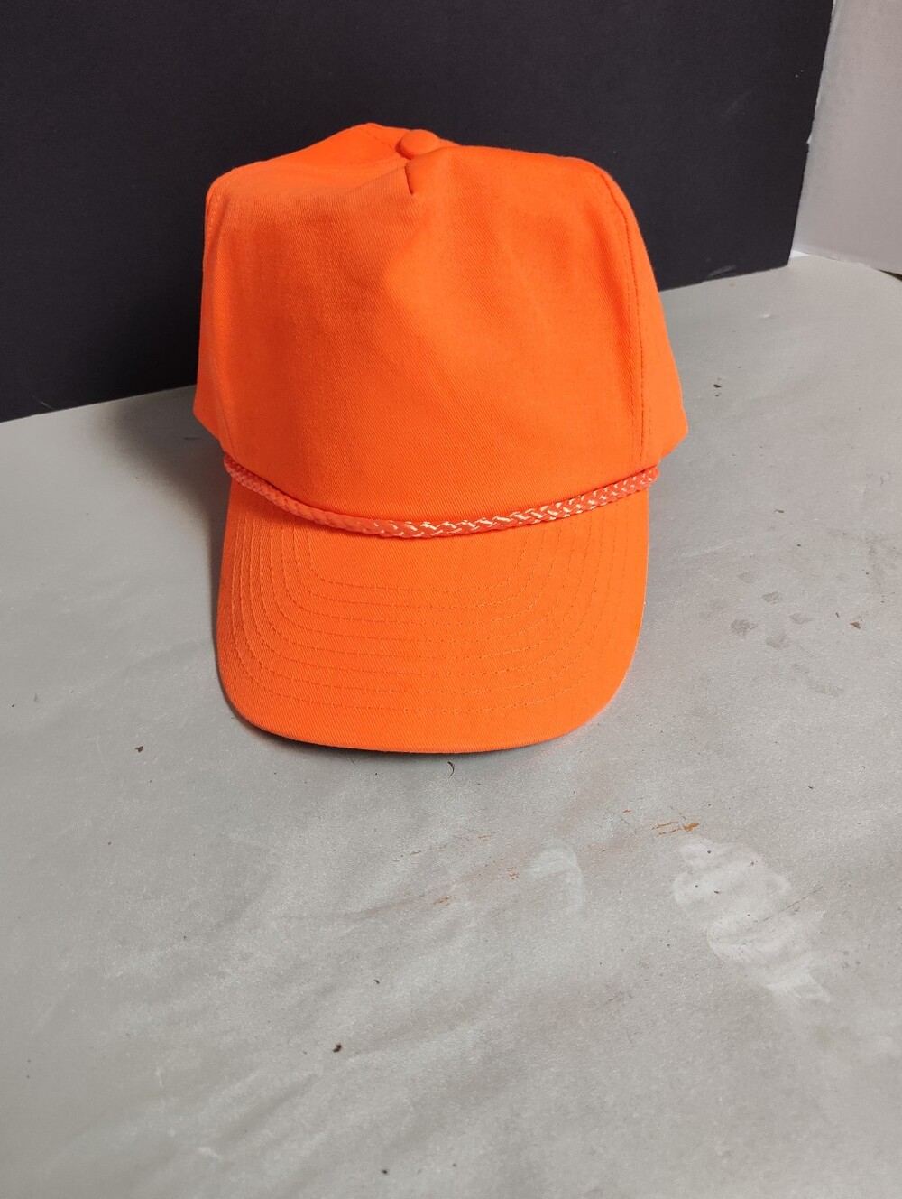 Neon Orange Rope-Trim Hunting Cap
